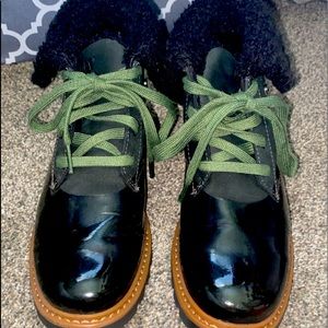 Black boots with hunter green laces!